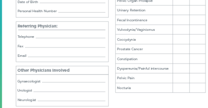 Pelvic Floor Physiotherapy Referral Form